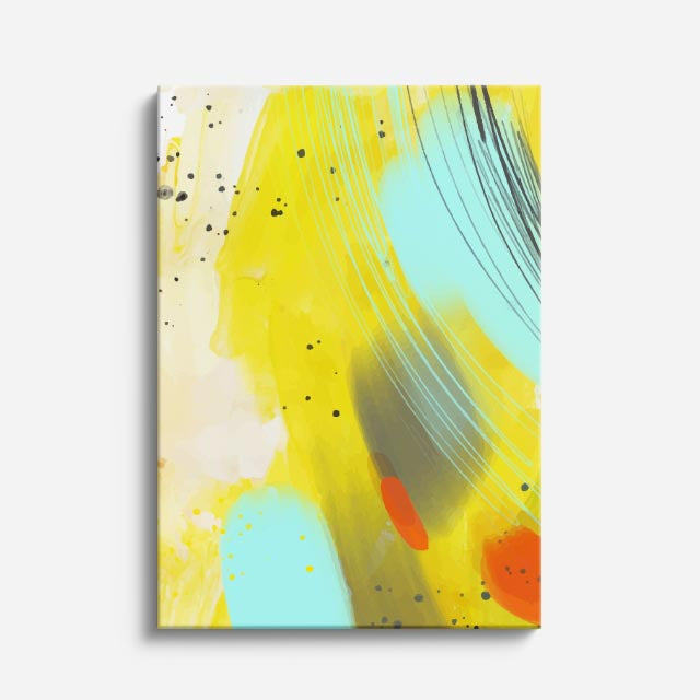 Cuadro canvas Acuarela Amarillo Naranja Rojo - Contemporaneos Abstractos - Vista Frente