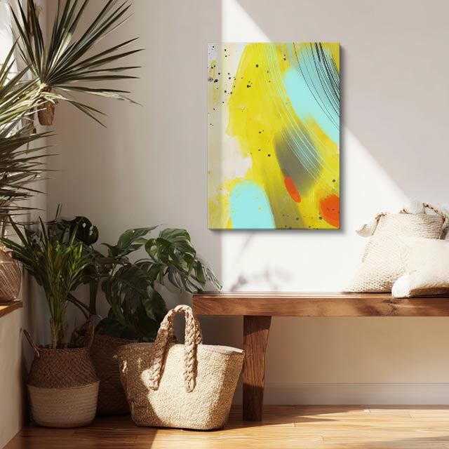 Cuadro canvas Acuarela Amarillo Naranja Rojo - Contemporaneos Abstractos - Vista Lifestyle