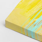 Cuadro canvas Acuarela Amarillo Azul Dinamica - Contemporaneos Abstractos - Vista CloseUp
