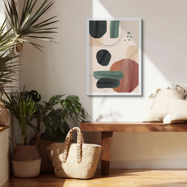 Cuadro canvas Manchas Verde y Negro Geometricas - Contemporaneos Abstractos - Vista Lifestyle