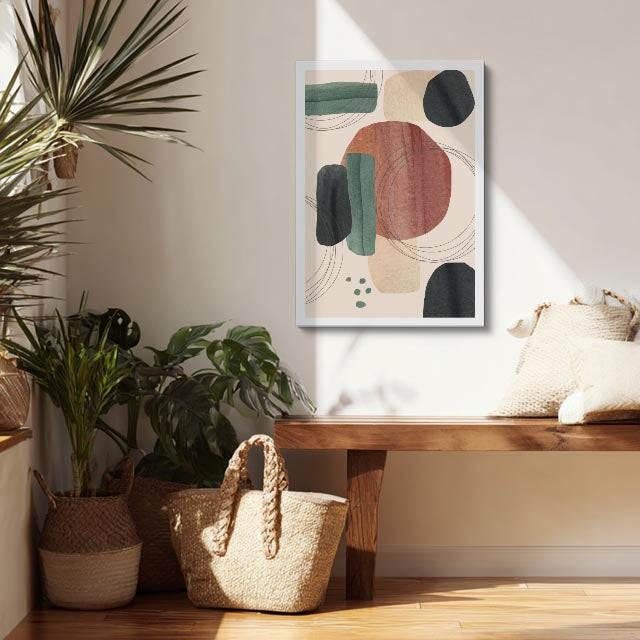 Cuadro canvas Formas Verde Marron y Negro - Contemporaneos Abstractos - Vista Lifestyle