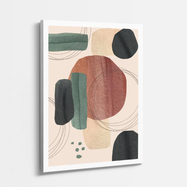 Cuadro canvas Formas Verde Marron y Negro - Contemporaneos Abstractos - Vista Perspectiva