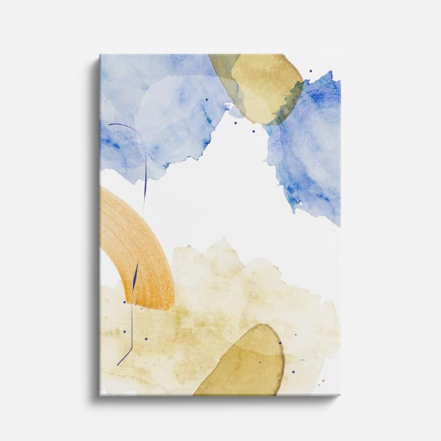 Cuadro canvas Manchas Naranja y Azul Fluidas - Contemporaneos Abstractos - Vista Frente