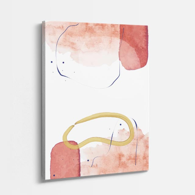 Cuadro canvas Acuarela Rosa Linea Dorada Suave - Contemporaneos Abstractos - Vista Perspectiva