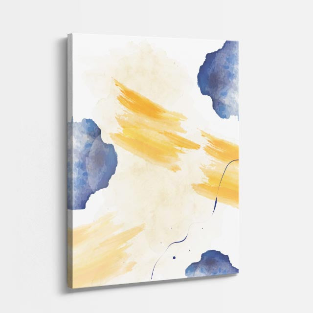 Cuadro canvas Acuarela Naranja y Azul Pincelada - Contemporaneos Abstractos - Vista Perspectiva