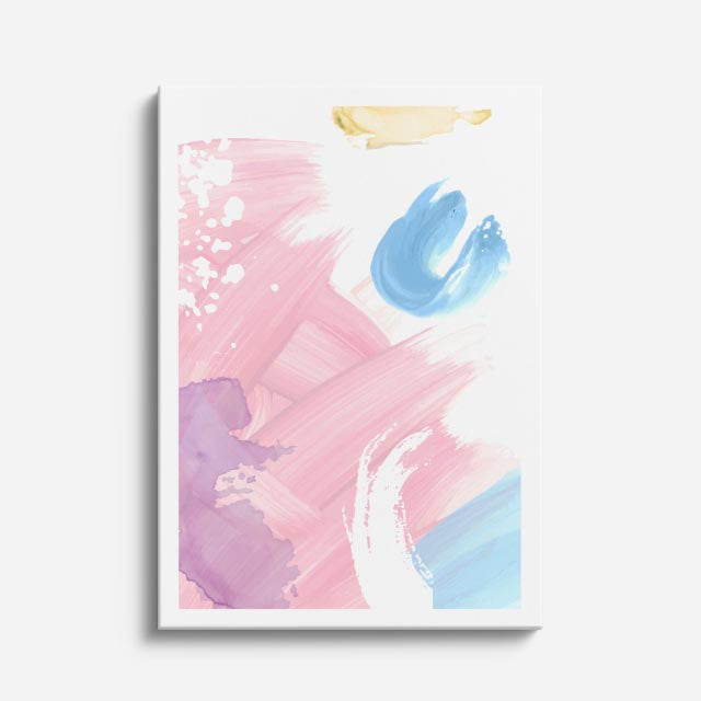 Cuadro canvas Manchas Rosa Azul Pastel - Contemporaneos Abstractos - Vista Frente