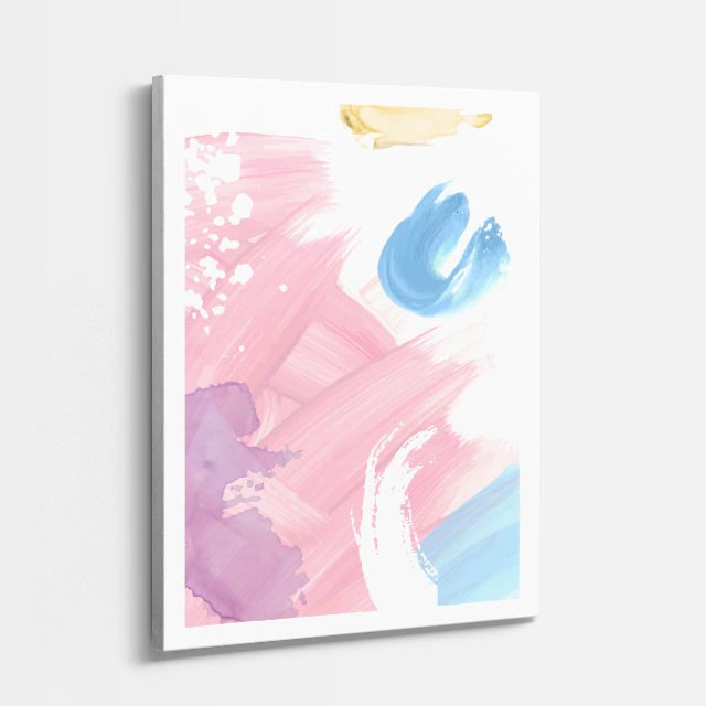 Cuadro canvas Manchas Rosa Azul Pastel - Contemporaneos Abstractos - Vista Perspectiva