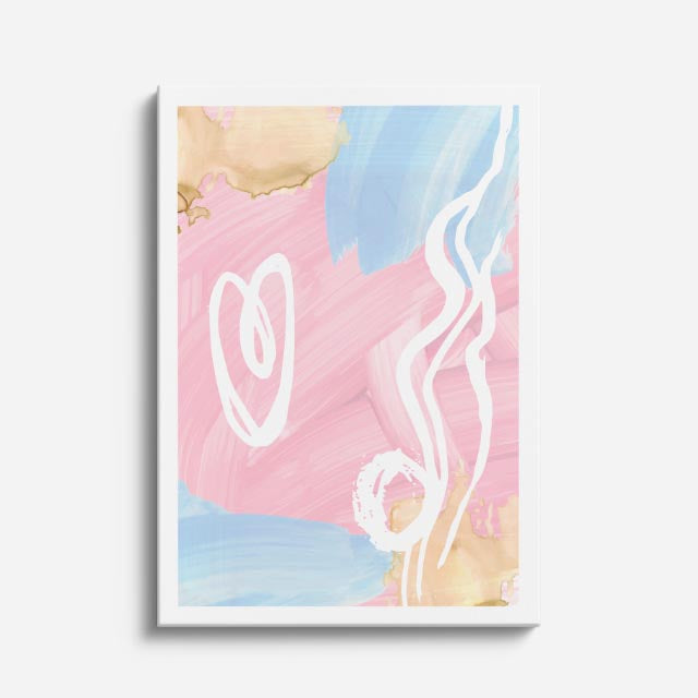 Cuadro canvas Formas Rosa Lila Gestuales - Contemporaneos Abstractos - Vista Frente