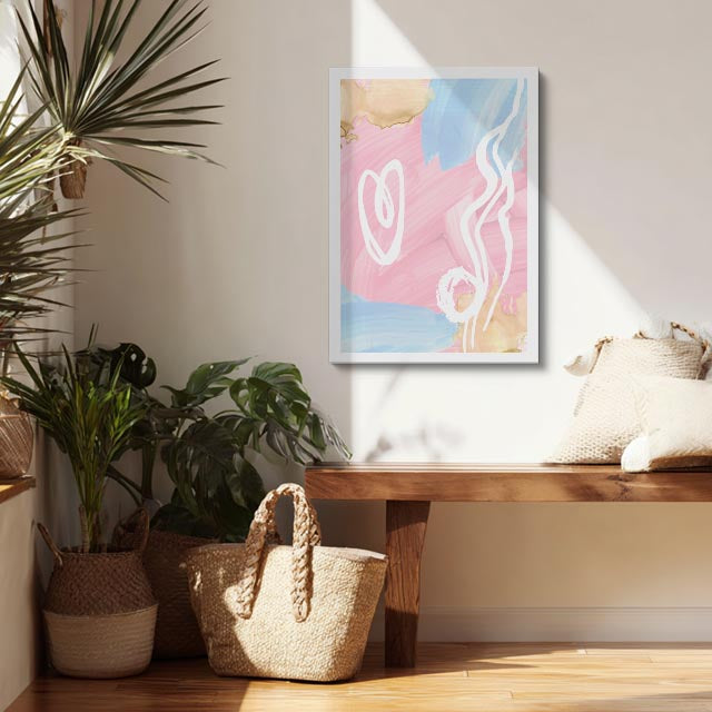 Cuadro canvas Formas Rosa Lila Gestuales - Contemporaneos Abstractos - Vista Lifestyle