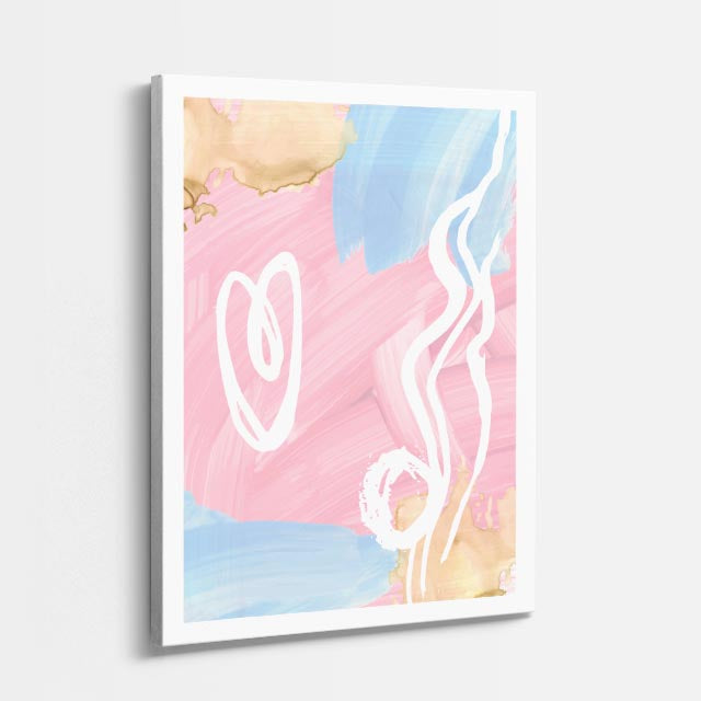 Cuadro canvas Formas Rosa Lila Gestuales - Contemporaneos Abstractos - Vista Perspectiva