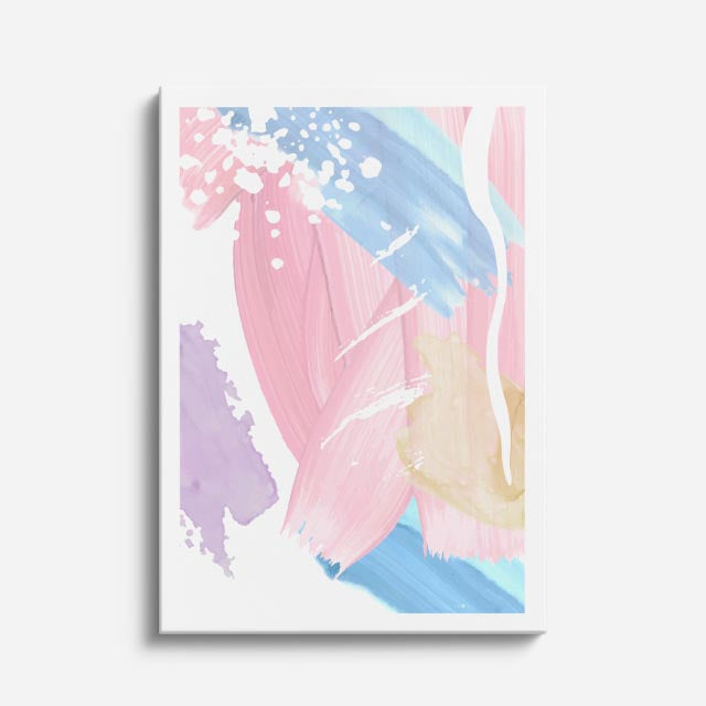 Cuadro canvas Acuarela Rosa y Lila Delicada - Contemporaneos Abstractos - Vista Frente