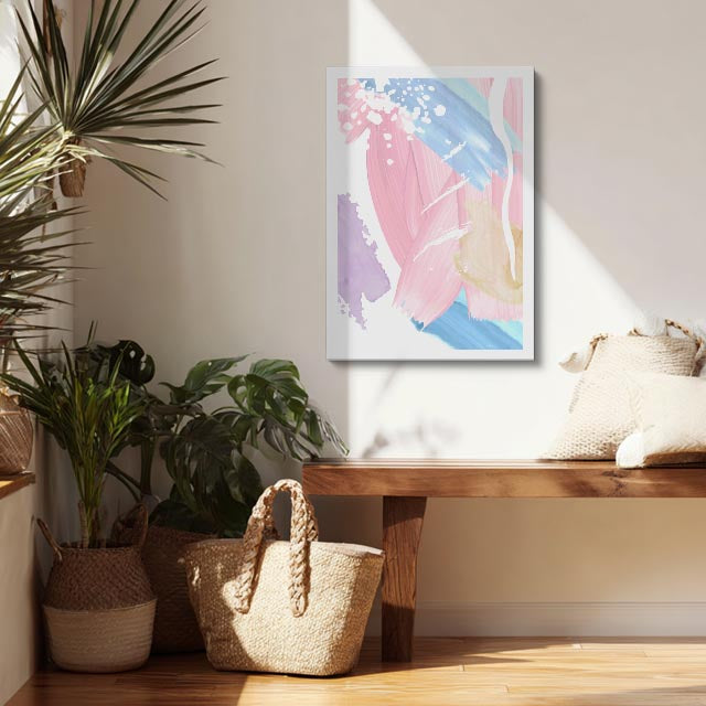 Cuadro canvas Acuarela Rosa y Lila Delicada - Contemporaneos Abstractos - Vista Lifestyle