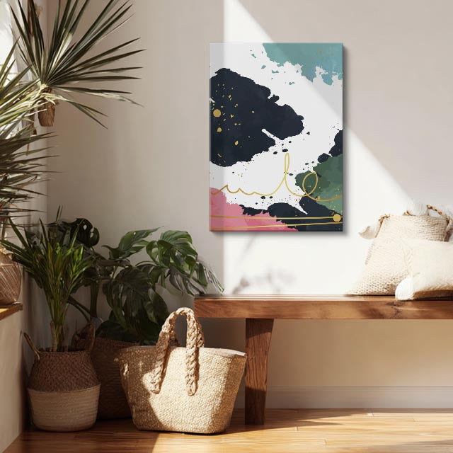 Cuadro canvas Acuarela Negro y Dorado Dramatico - Contemporaneos Abstractos - Vista Lifestyle