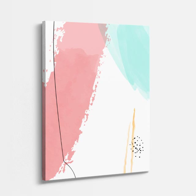 Cuadro canvas Formas Rosa y Teal Minimalistas - Contemporaneos Abstractos - Vista Perspectiva