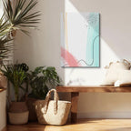 Cuadro canvas Lineas Curvas Rosa Punteadas - Contemporaneos Abstractos - Vista Lifestyle