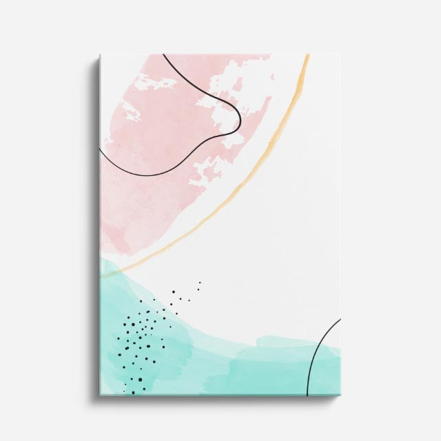 Cuadro canvas Formas Salmon y Teal Organicas - Contemporaneos Abstractos - Vista Frente