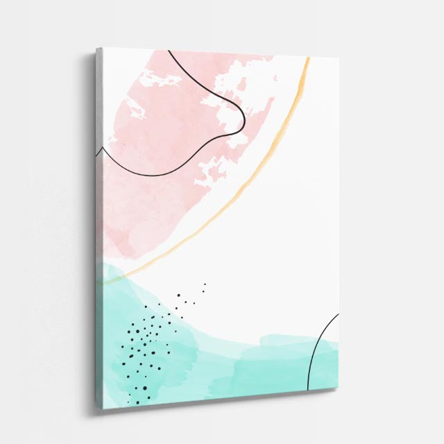 Cuadro canvas Formas Salmon y Teal Organicas - Contemporaneos Abstractos - Vista Perspectiva