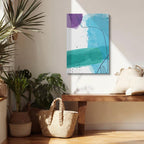 Cuadro canvas Manchas Teal y Verde Lineas Negras - Contemporaneos Abstractos - Vista Lifestyle