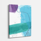 Cuadro canvas Manchas Teal y Verde Lineas Negras - Contemporaneos Abstractos - Vista Perspectiva