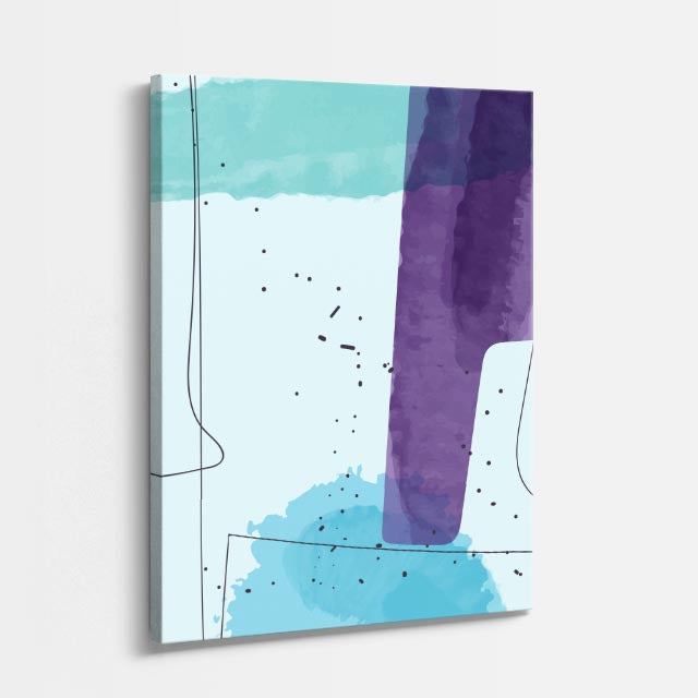 Cuadro canvas Abstracto Azul y Morado Bloques - Contemporaneos Abstractos - Vista Perspectiva