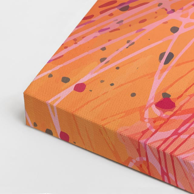 Cuadro canvas Pintura Naranja Rosa Explosiva - Contemporaneos Abstractos - Vista CloseUp