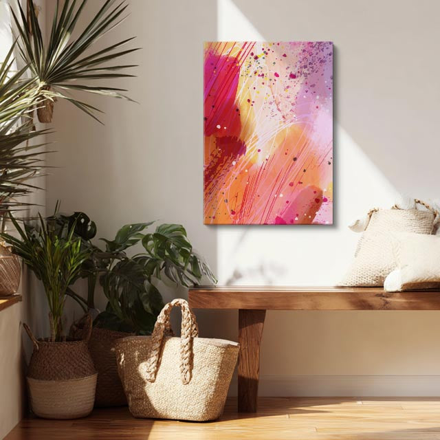 Cuadro canvas Pintura Naranja Rosa Explosiva - Contemporaneos Abstractos - Vista Lifestyle