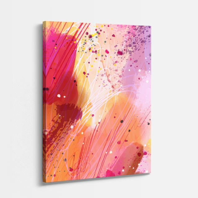 Cuadro canvas Pintura Naranja Rosa Explosiva - Contemporaneos Abstractos - Vista Perspectiva