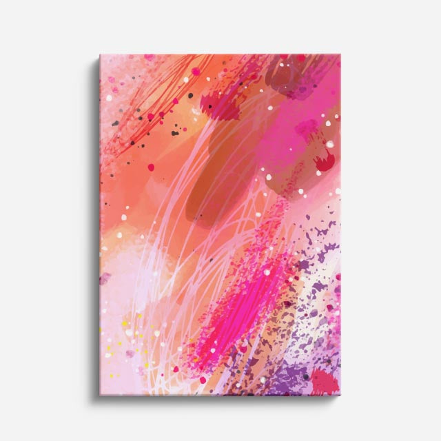 Cuadro canvas Pintura Fucsia Salpicado Vibrante - Contemporaneos Abstractos - Vista Frente