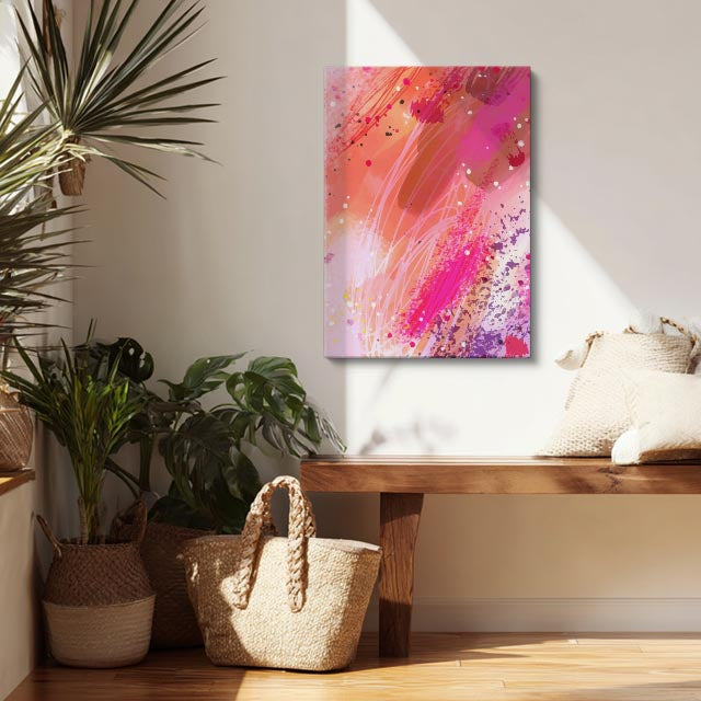 Cuadro canvas Pintura Fucsia Salpicado Vibrante - Contemporaneos Abstractos - Vista Lifestyle