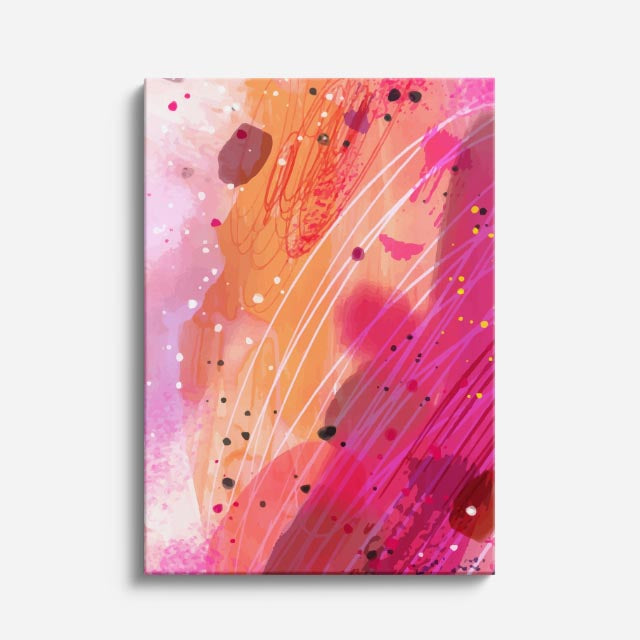 Cuadro canvas Pintura Rosa Naranja Energica - Contemporaneos Abstractos - Vista Frente