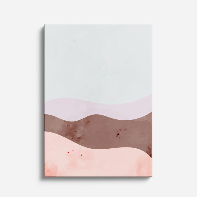 Cuadro canvas Ondas Salmon Rosa y Marron Suaves - Contemporaneos Abstractos - Vista Frente
