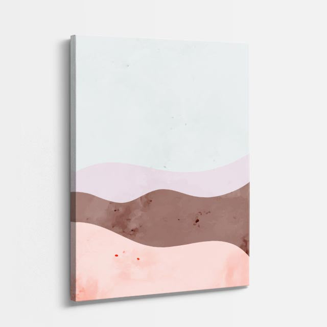 Cuadro canvas Ondas Salmon Rosa y Marron Suaves - Contemporaneos Abstractos - Vista Perspectiva