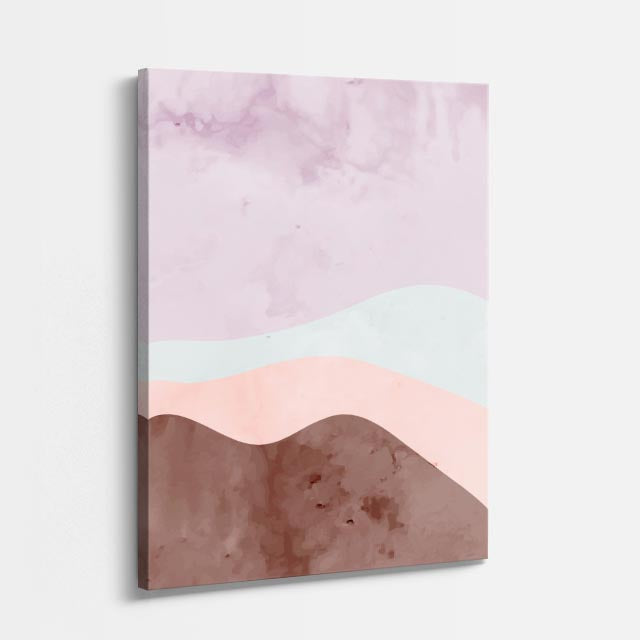 Cuadro canvas Ondas Rosa y Marron Pastel - Contemporaneos Abstractos - Vista Perspectiva