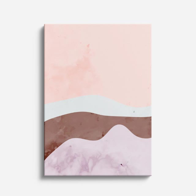 Cuadro canvas Ondas Rosa Lila y Marron Suaves - Contemporaneos Abstractos - Vista Frente