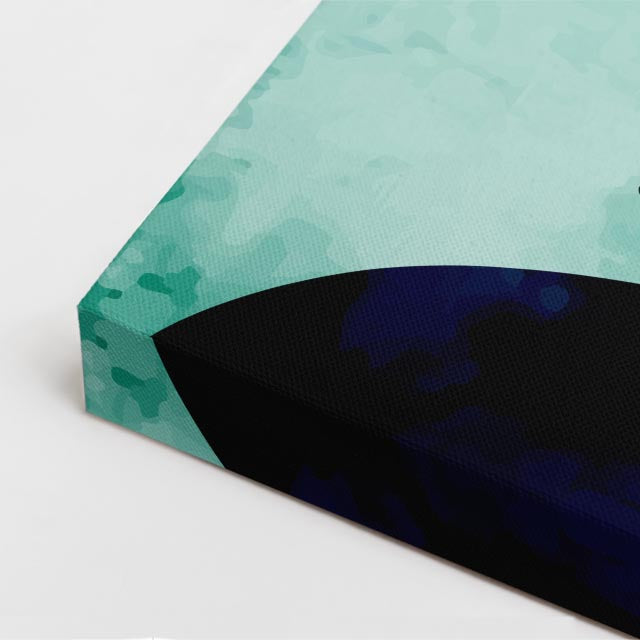 Cuadro canvas Ondas Naranja Teal y Negro - Contemporaneos Abstractos - Vista CloseUp