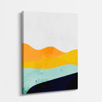 Cuadro canvas Ondas Naranja Teal y Negro - Contemporaneos Abstractos - Vista Perspectiva