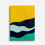 Cuadro canvas Ondas Amarillo y Azul Marino - Contemporaneos Abstractos - Vista Frente