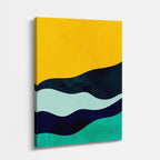 Cuadro canvas Ondas Amarillo y Azul Marino - Contemporaneos Abstractos - Vista Perspectiva