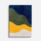 Cuadro canvas Ondas Azul Oscuro y Amarillo - Contemporaneos Abstractos - Vista Frente