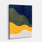 Cuadro canvas Ondas Azul Oscuro y Amarillo - Contemporaneos Abstractos - Vista Perspectiva