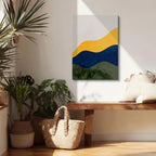 Cuadro canvas Ondas Amarillo Azul Marino Organicas - Contemporaneos Abstractos - Vista Lifestyle