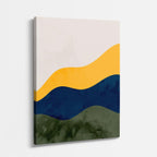 Cuadro canvas Ondas Amarillo Azul Marino Organicas - Contemporaneos Abstractos - Vista Perspectiva
