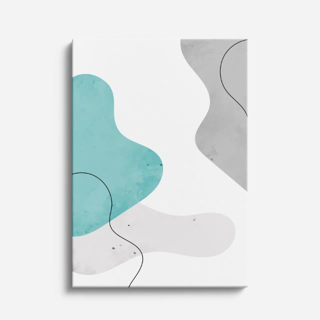 Cuadro canvas Ondas Gris Minimalistas Blancas - Contemporaneos Abstractos - Vista Frente