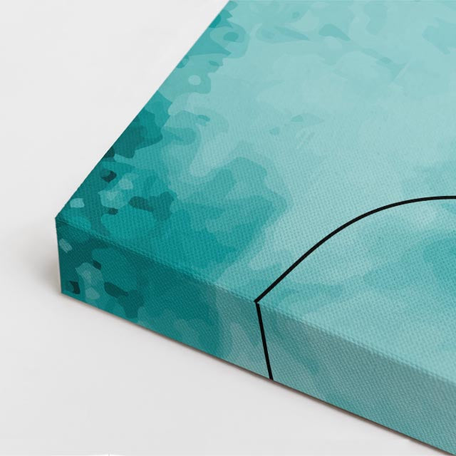 Cuadro canvas Ondas Teal Fluidas y Delicadas - Contemporaneos Abstractos - Vista CloseUp