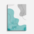Cuadro canvas Ondas Teal Fluidas y Delicadas - Contemporaneos Abstractos - Vista Frente