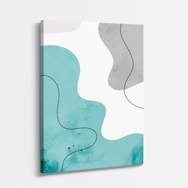 Cuadro canvas Ondas Teal Fluidas y Delicadas - Contemporaneos Abstractos - Vista Perspectiva