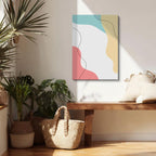 Cuadro canvas Ondas Rosa y Beige Suaves - Contemporaneos Abstractos - Vista Lifestyle