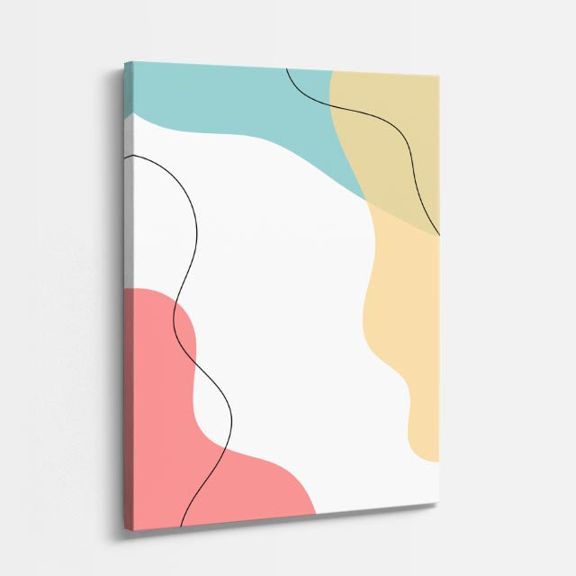 Cuadro canvas Ondas Rosa y Beige Suaves - Contemporaneos Abstractos - Vista Perspectiva
