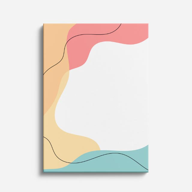 Cuadro canvas Ondas Rosa Salmon y Beige - Contemporaneos Abstractos - Vista Frente