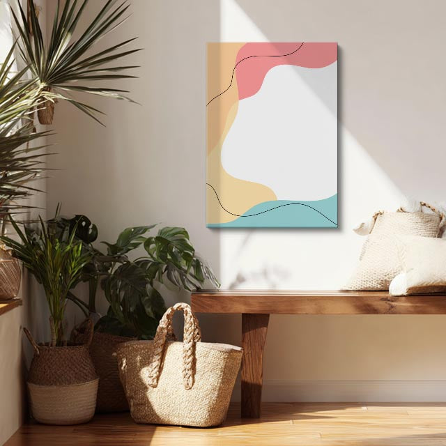 Cuadro canvas Ondas Rosa Salmon y Beige - Contemporaneos Abstractos - Vista Lifestyle